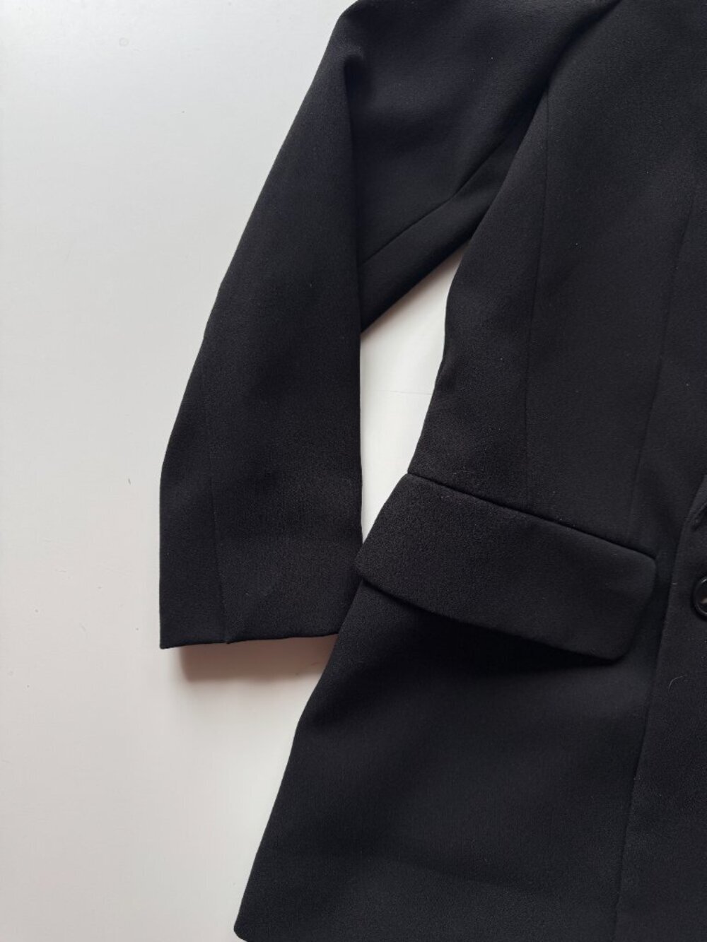 ZARA Black Crepe Double Breasted Oversized Cocoon Blazer Suit Jacket, Size M - Picture 7 of 12